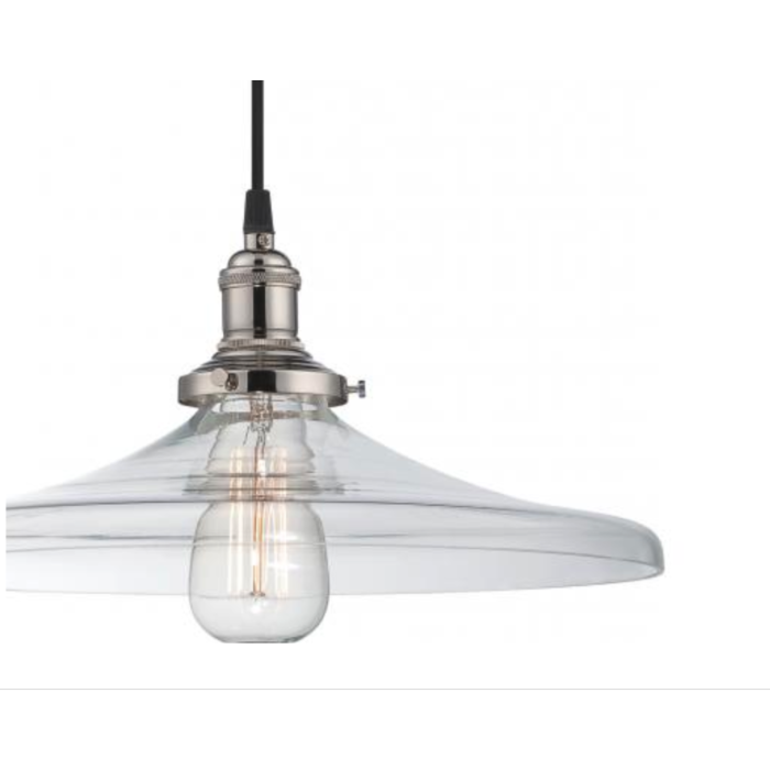 Nuvo 60-5407 Vintage - 1 Light Pendant with Clear Glass - Polished Nickel Finish