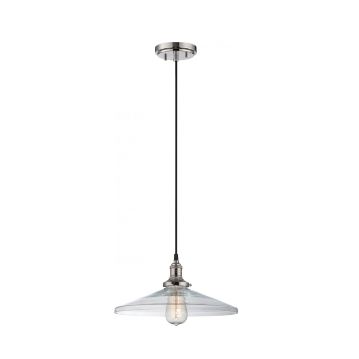 Nuvo 60-5408 Vintage - 1 Light Pendant with Clear Glass - Polished Nickel Finish