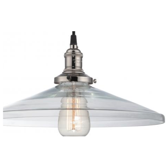 Nuvo 60-5408 Vintage - 1 Light Pendant with Clear Glass - Polished Nickel Finish