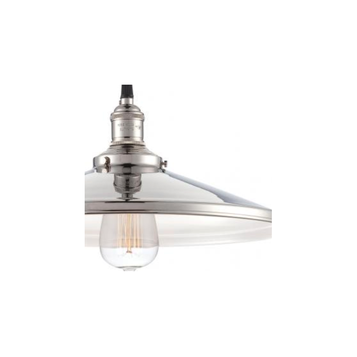Nuvo 60-5409 Vintage - 1 Light Pendant with Metal Shade - Polished Nickel Finish