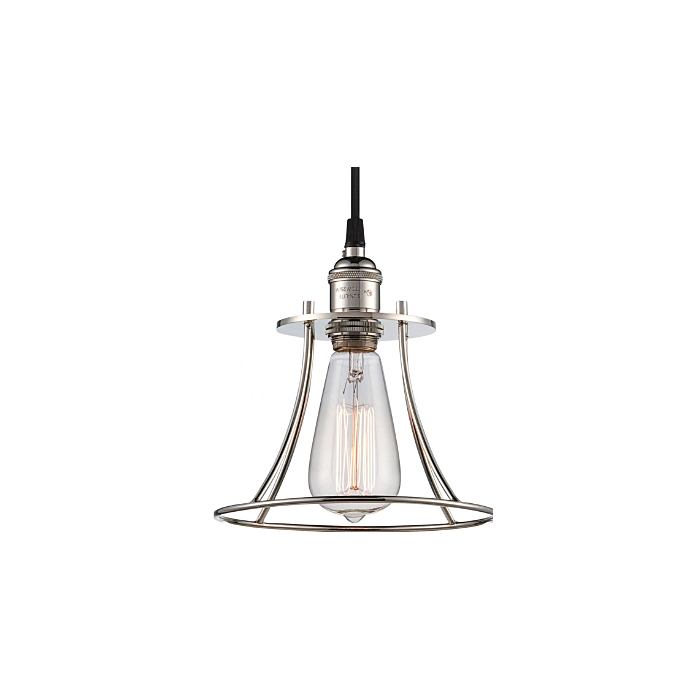 Nuvo 60-5411 Vintage - 1 Light Caged Pendant - Polished Nickel Finish