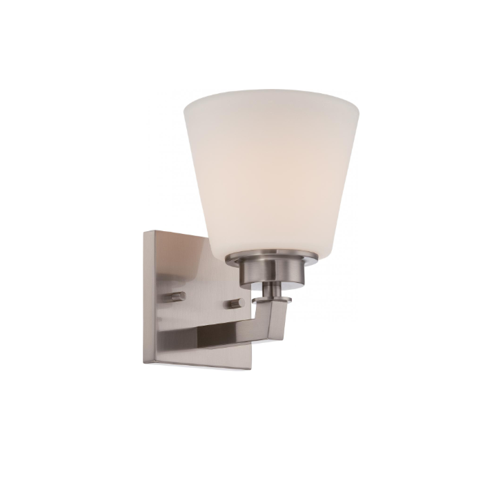 Nuvo 60-5451 Mobili - 1 Light Vanity with Satin White Glass - Brushed Nickel Finish
