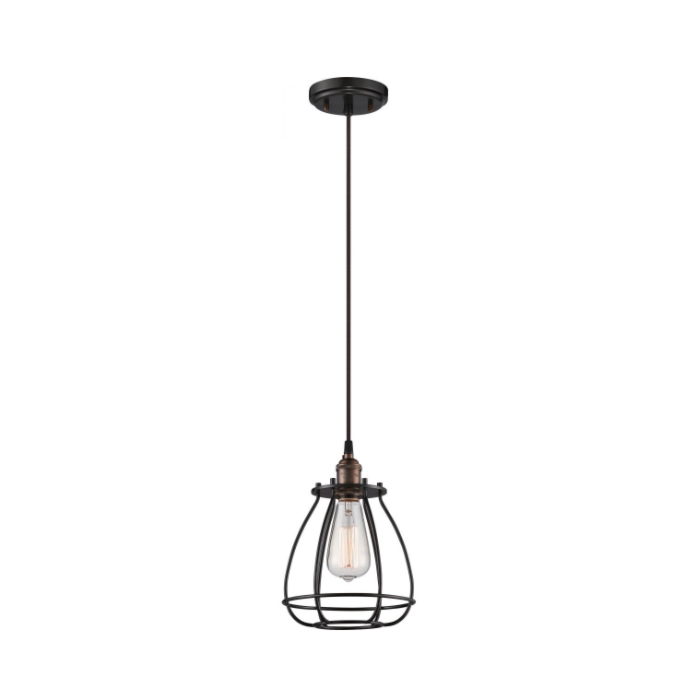 Nuvo 60-5501 Vintage - 1 Light Caged Pendant - Rustic Bronze Finish