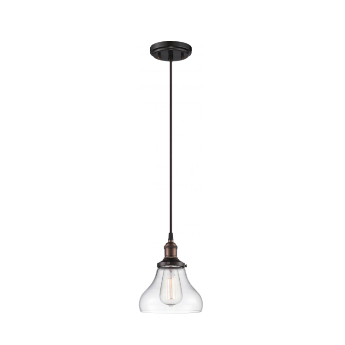 Nuvo 60-5503 Vintage - 1 Light Pendant with Clear Glass - Rustic Bronze Finish