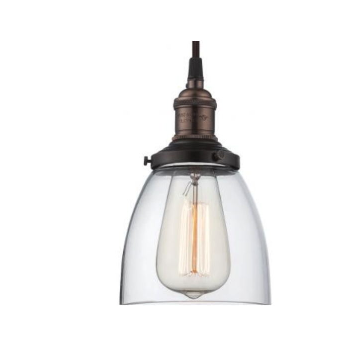 Nuvo 60-5504 Vintage - 1 Light Pendant with Clear Glass - Rustic Bronze Finish
