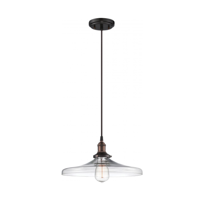 Nuvo 60-5507 Vintage - 1 Light Pendant with Clear Glass - Rustic Bronze Finish