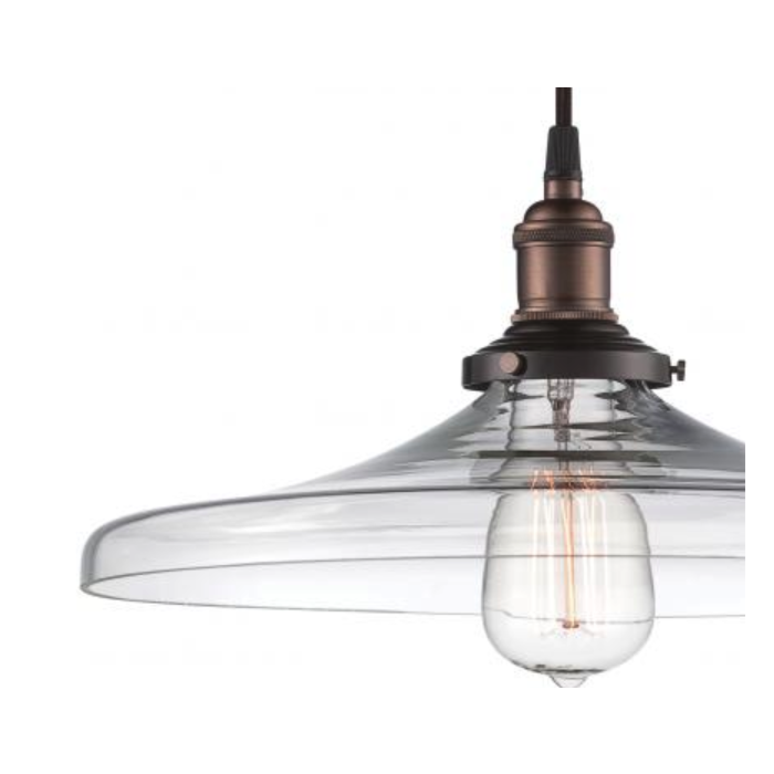 Nuvo 60-5507 Vintage - 1 Light Pendant with Clear Glass - Rustic Bronze Finish