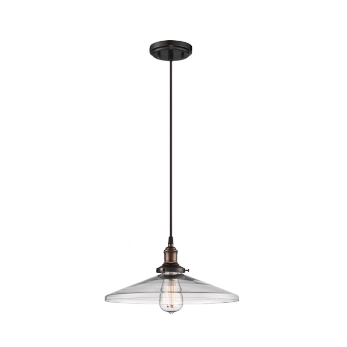 Nuvo 60-5508 Vintage - 1 Light Pendant with Clear Glass - Rustic Bronze Finish