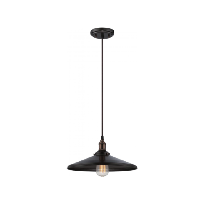 Nuvo 60-5509 Vintage - 1 Light Pendant with Metal Shade - Rustic Bronze Finish