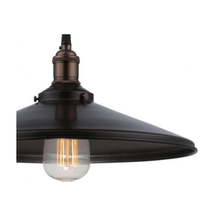 Nuvo 60-5509 Vintage - 1 Light Pendant with Metal Shade - Rustic Bronze Finish