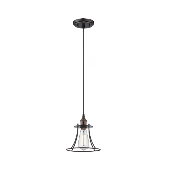 Nuvo 60-5511 Vintage - 1 Light Caged Pendant - Rustic Bronze Finish
