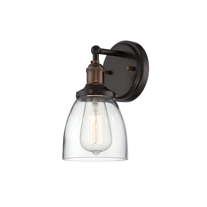 Nuvo 60-5514 Vintage - 1 Light Sconce with Clear Glass - Rustic Bronze Finish