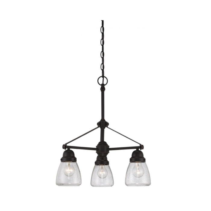 Nuvo 60-5546 Laurel - 3 Light Chandelier With Clear Seeded Glass - Sudbury Bronze Finish