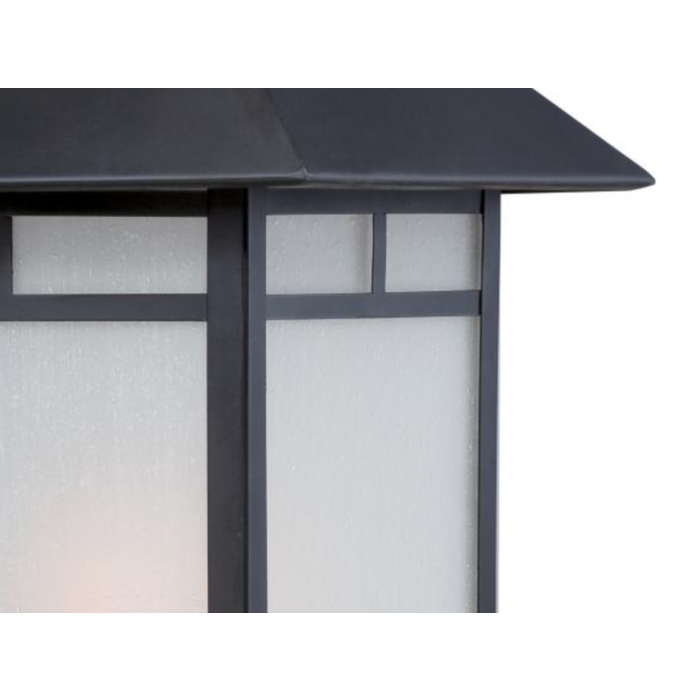 Nuvo 60-5605 Drexel - 1 Light - Post Lantern with Frosted Seed Glass - Stone Black Finish
