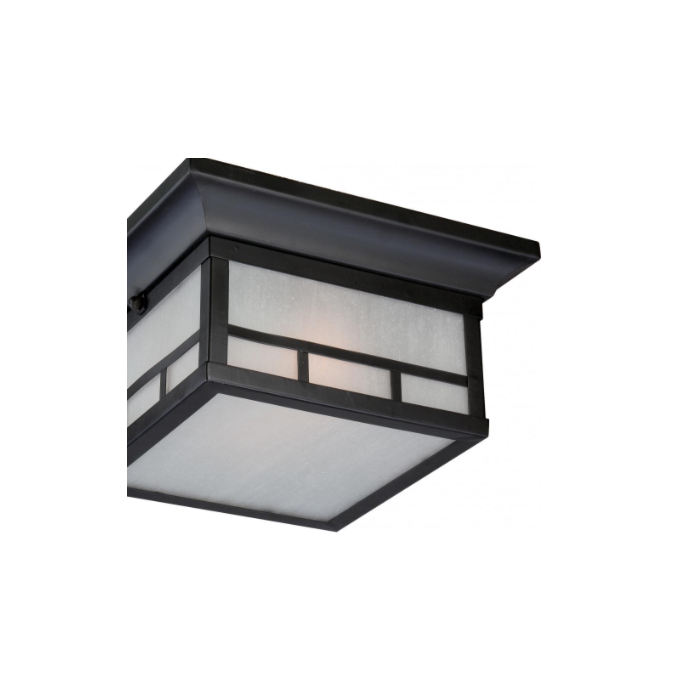 Nuvo 60-5606 Drexel - 2 Light - Flush with Frosted Seed Glass - Stone Black Finish