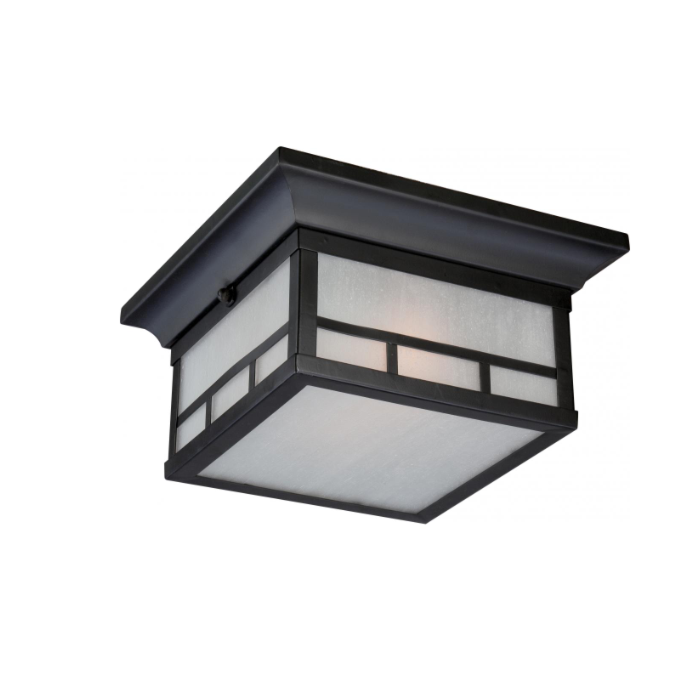 Nuvo 60-5606 Drexel - 2 Light - Flush with Frosted Seed Glass - Stone Black Finish