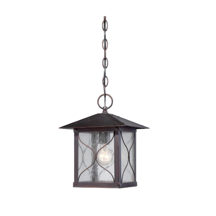 Nuvo 60-5614 Vega -1 Light - Hanging Lantern with Clear Seed Glass - Classic Bronze Finish