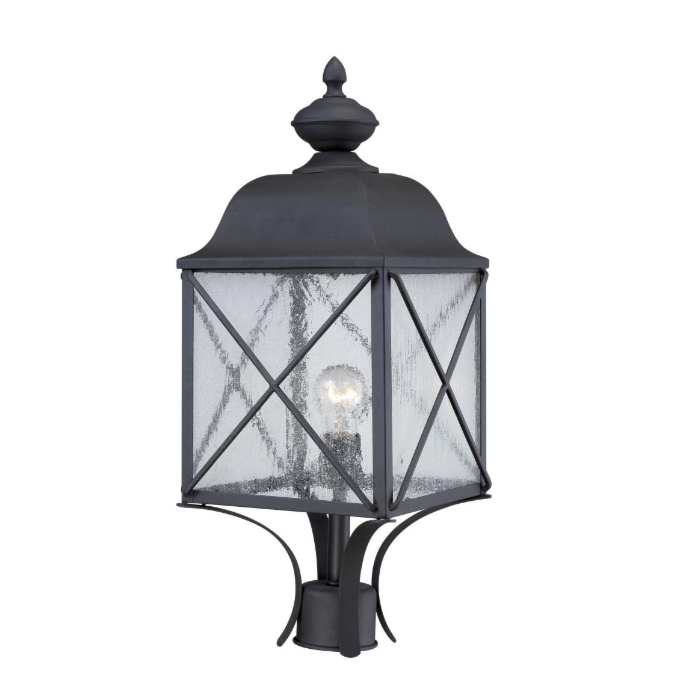 Nuvo 60-5625 Wingate - 1 Light - Post Lantern with Clear Seed Glass - Textured Black Finish