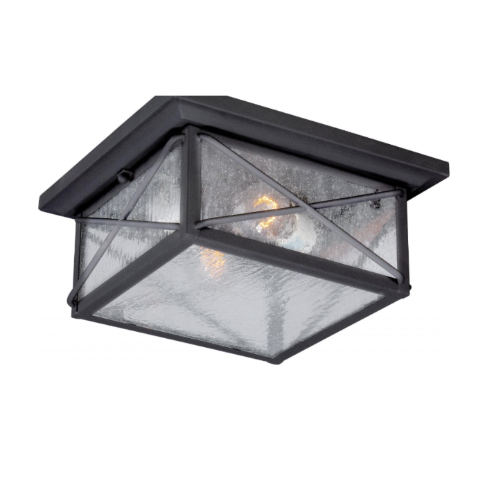 Nuvo 60-5626 Wingate - 2 Light - Flush with Clear Seed Glass - Textured Black Finish

