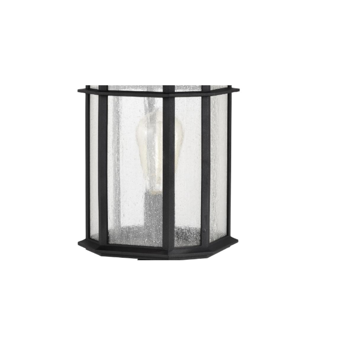 Nuvo 60-5758 Raiden Collection Outdoor 18 inch Post Light Pole Lantern; Matte Black Finish with Clear Seedy Glass