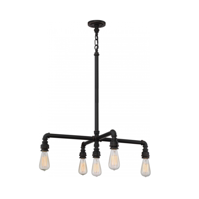 Nuvo 60-5795 Iron - 5 Light Hanging Fixture- Industrial Bronze Finish