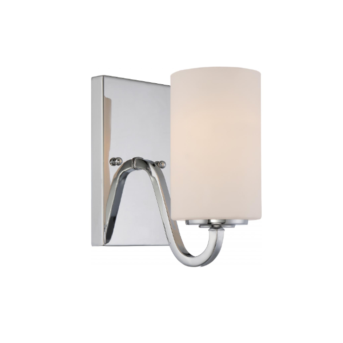 Nuvo 60-5801 Willow - 1 Light Vanity with White Glass - Polished Nickel Finish