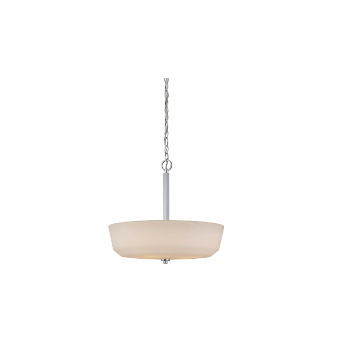 Nuvo 60-5807 Willow - 4 Light Pendant with White Glass - Polished Nickel Finish