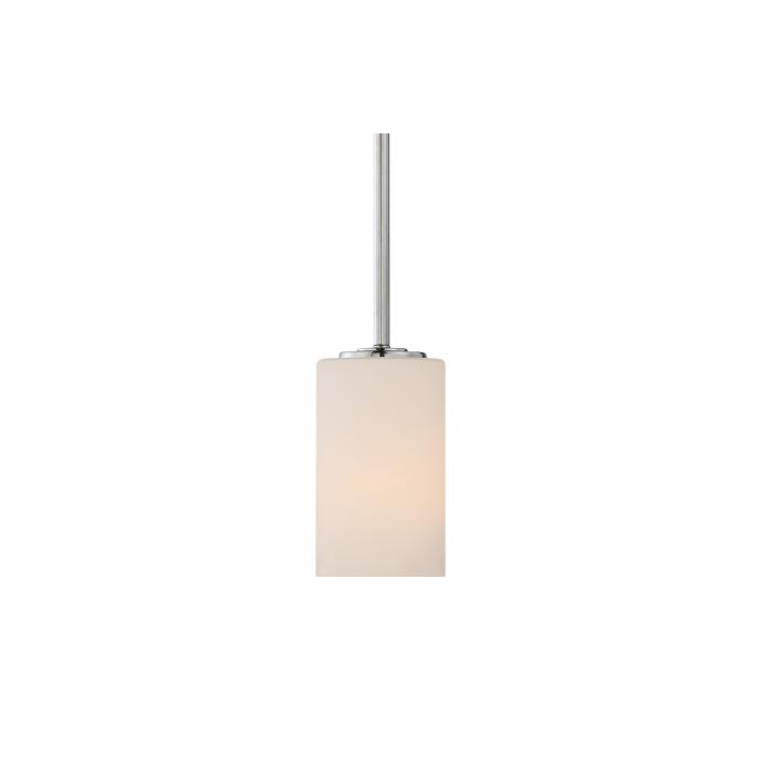 Nuvo 60-5808 Willow - 1 Light Mini Pendant with White Glass - Polished Nickel Finish 