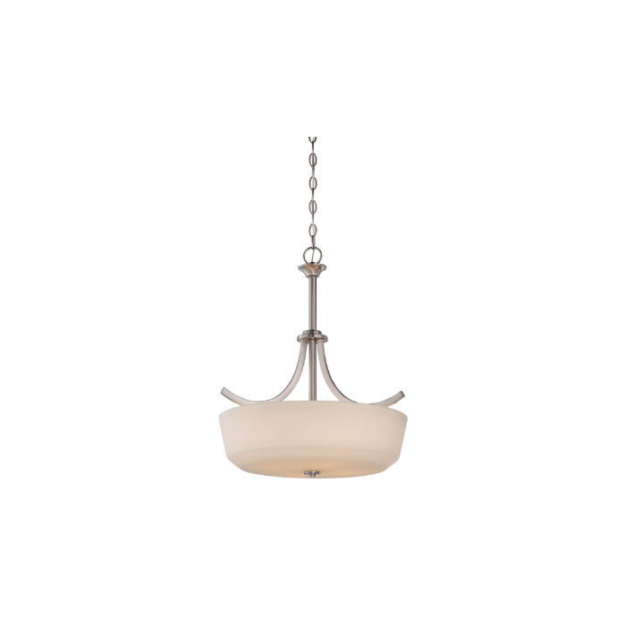 Nuvo 60-5827 Laguna - 4 Light Pendant with White Glass - Brushed Nickel Finish