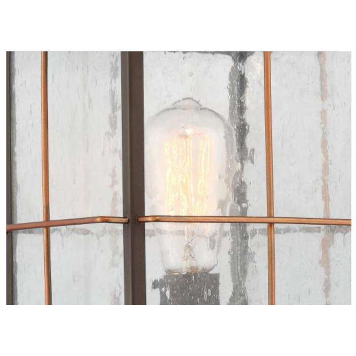 Nuvo 60-5835 Howell - 1 Light Post Lantern with Clear Seeded Glass - Bronze Finish with Copper accents