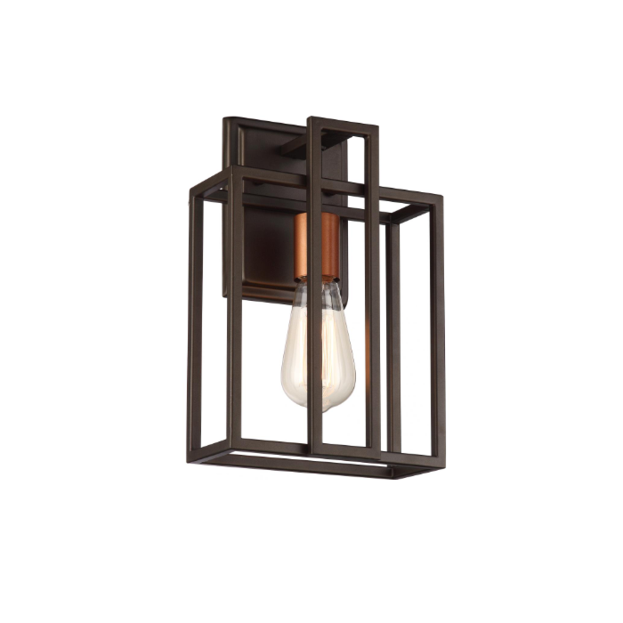 Nuvo 60-5851 Lake - 1 Light Wall Sconce - Forest Bronze Finish with Copper Accents