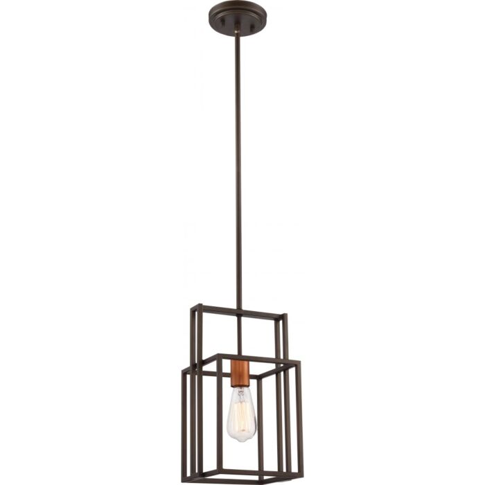 Nuvo 60-5855 Lake - 1 Light Mini Pendant - Bronze Finish with Copper Accents 