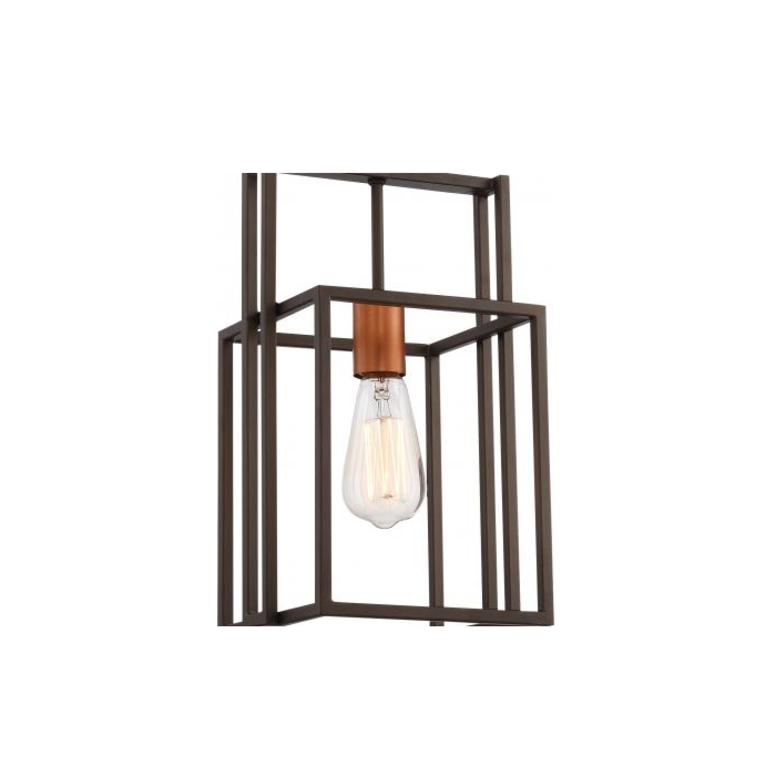 Nuvo 60-5855 Lake - 1 Light Mini Pendant - Bronze Finish with Copper Accents 
