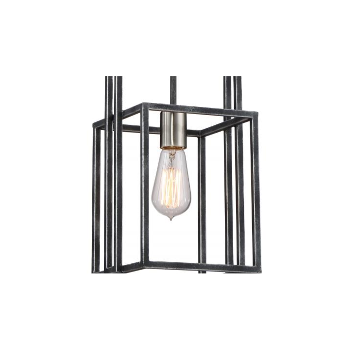 Nuvo 60-5860 Lake - 1 Light Mini Pendant - Iron Black Finish with Brushed Nickel Accent 