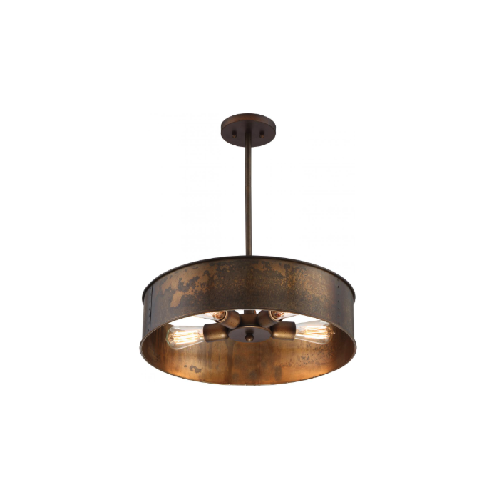 Nuvo 60-5894 Kettle - 4 Light Pendant - Weathered Brass Finish