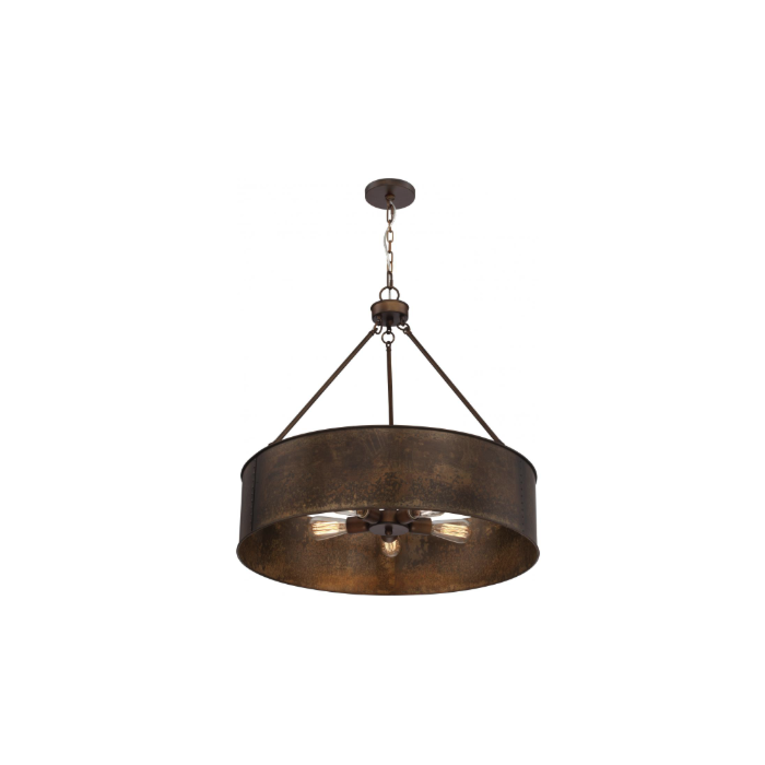 Nuvo 60-5895 Kettle - 5 Light Oversized Pendant - Weathered Brass Finish