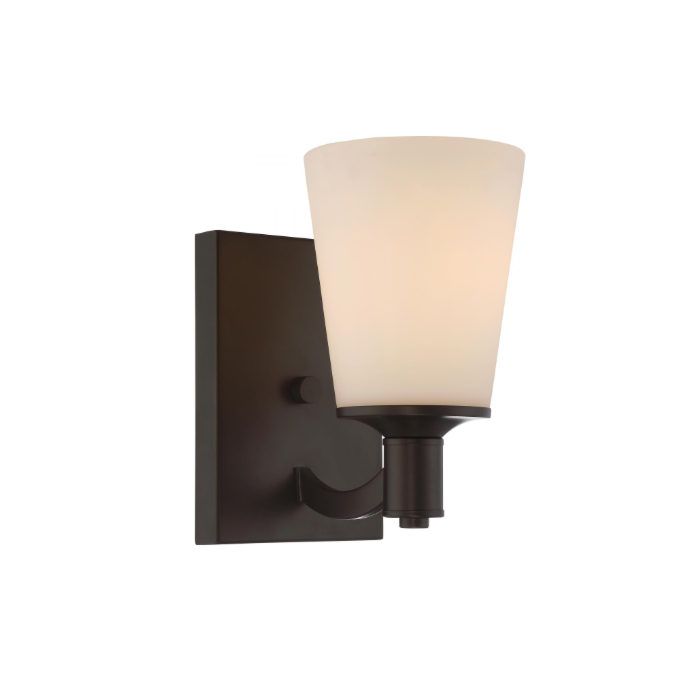 Nuvo 60-5921 Laguna - 1 Light Vanity with White Glass - Aged Bronze Finish
