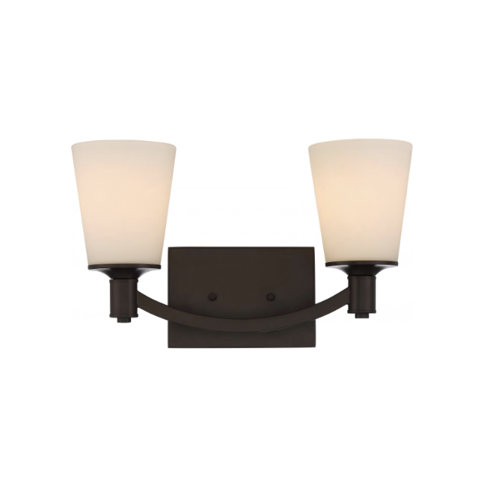 Nuvo 60-5922 Laguna - 2 Light Vanity with White Glass - Aged Bronze Finish
