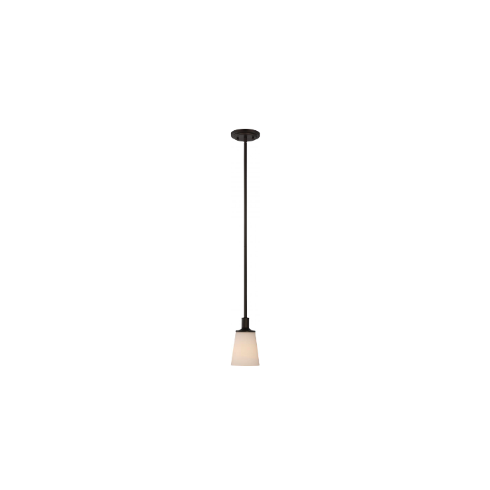 Nuvo 60-5928 Laguna - 1 Light Mini Pendant with White Glass - Aged Bronze Finish 