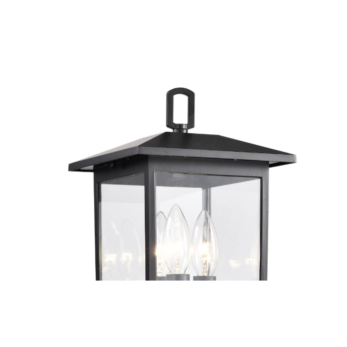 Nuvo 60-5932 Jamesport Collection Outdoor 15 inch Post Light Pole Lantern; Matte Black with Clear Glass
