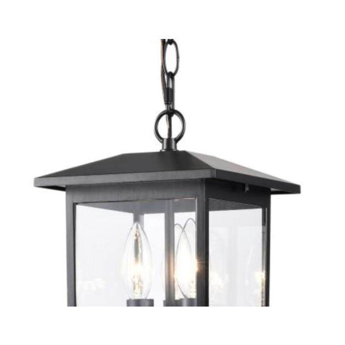 Nuvo 60-5933 Jamesport Collection Outdoor 11 inch Hanging Light; Matte Black with Clear Glass