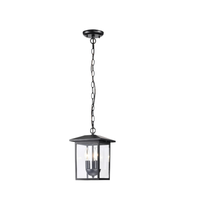 Nuvo 60-5933 Jamesport Collection Outdoor 11 inch Hanging Light; Matte Black with Clear Glass
