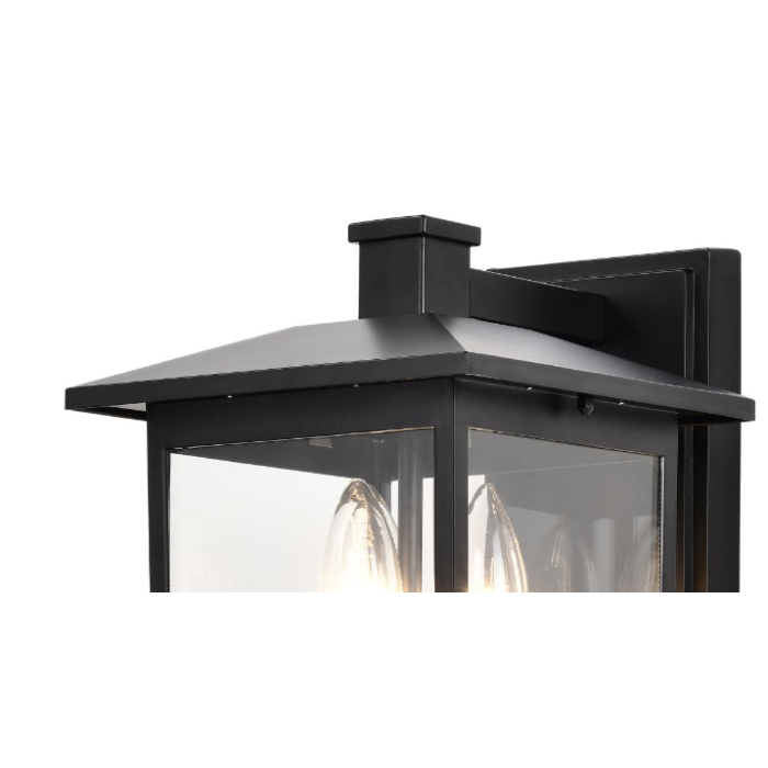 Nuvo 60-5934 Jamesport Collection Outdoor 11 inch Wall Lantern; Matte Black with Clear Glass