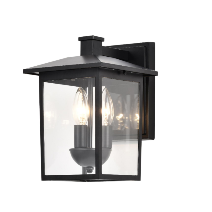 Nuvo 60-5934 Jamesport Collection Outdoor 11 inch Wall Lantern; Matte Black with Clear Glass