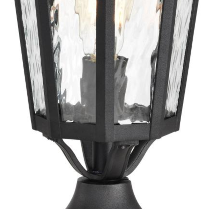Nuvo 60-5943 East River Collection Outdoor 19.5 inch Post Light Pole Lantern; Matte Black Finish with Clear Water Glass