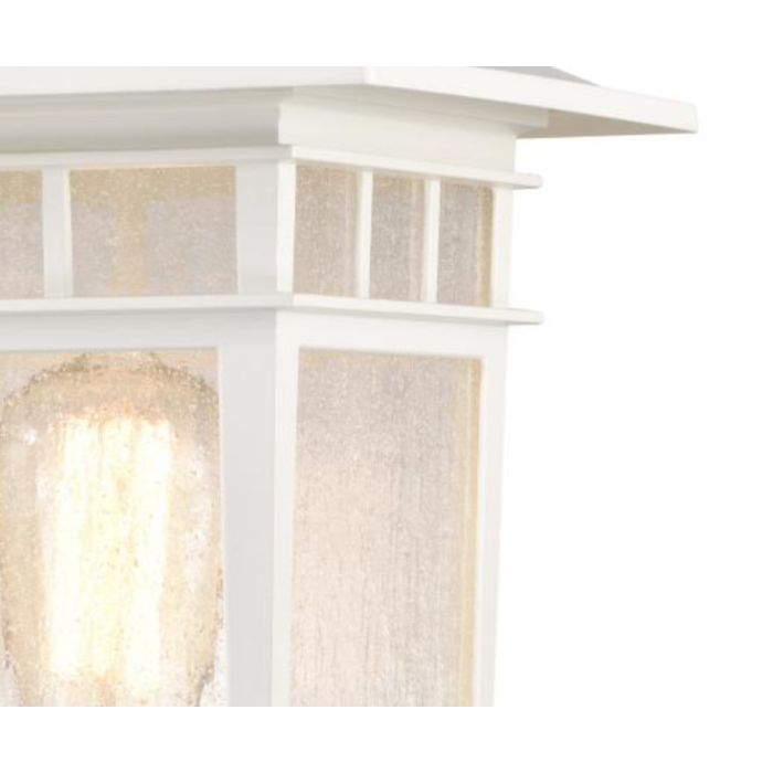 Nuvo 60-5951 Cove Neck Collection Outdoor Large 16 inch Post Light Pole Lantern; White Finish with Clear Seeded Glass