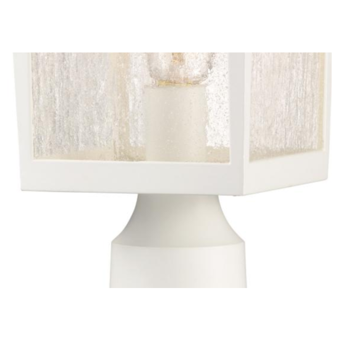 Nuvo 60-5951 Cove Neck Collection Outdoor Large 16 inch Post Light Pole Lantern; White Finish with Clear Seeded Glass