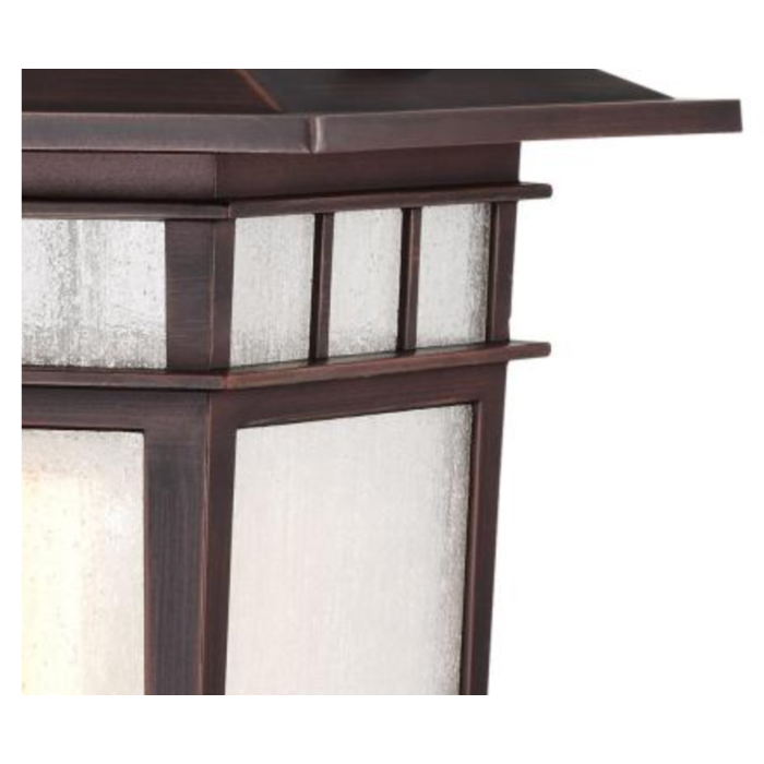 Nuvo 60-5952 Cove Neck Collection Outdoor Large 16 inch Post Light Pole Lantern; Rustic Bronze Finish with Clear Seeded Glass