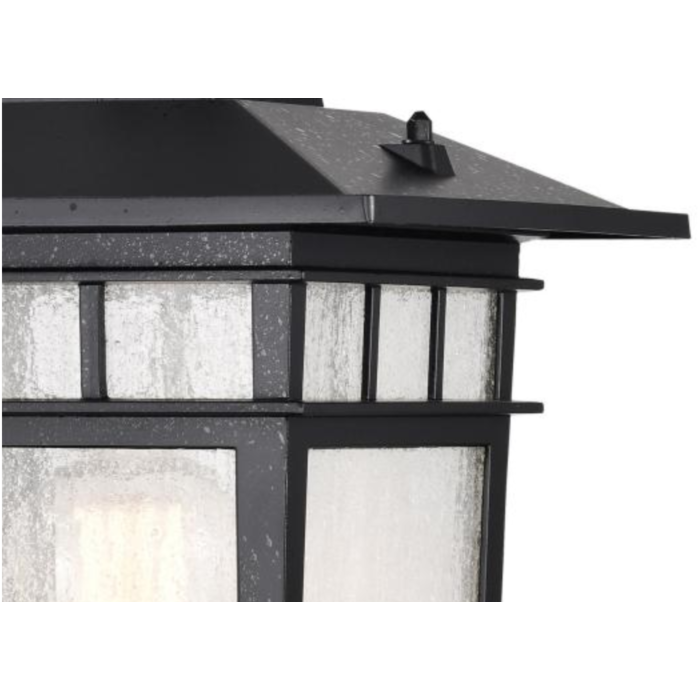Nuvo 60-5953 Cove Neck Collection Outdoor Large 16 inch Post Light Pole Lantern; Textured Black Finish with Clear Seeded Glass