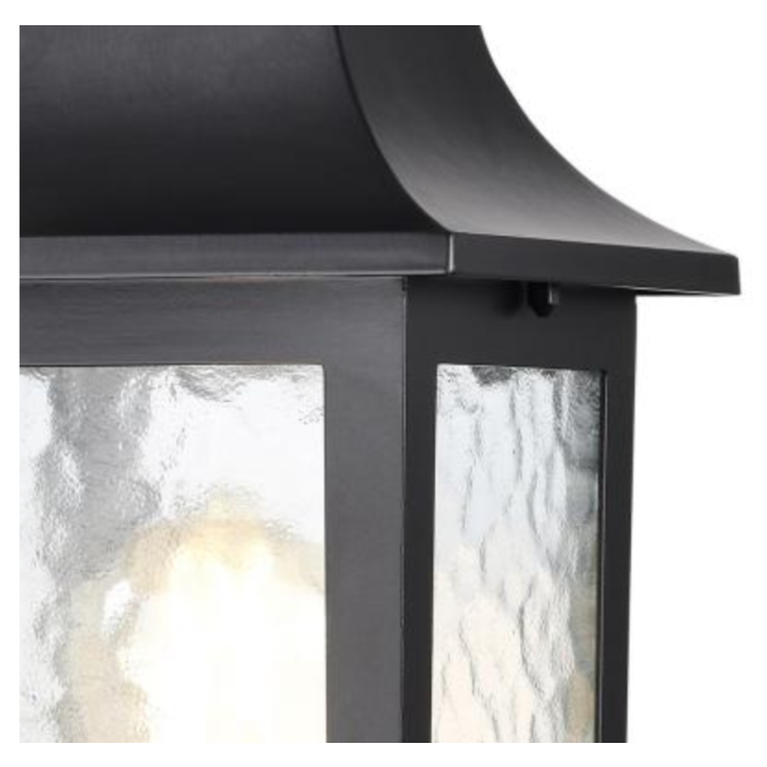 Nuvo 60-5957 Stillwell Collection Outdoor 17 inch Post Light Pole Lantern; Matte Black with Clear Water Glass
